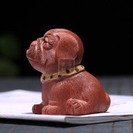 《沙皮狗-旺財(cái)小狗》宜興紫砂壺全手工茶具純泡茶壺清水泥