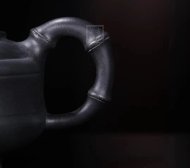 《雙線竹鼓》宜興紫砂壺工藝美術師手工茶壺茶具石黃泥雙線竹鼓