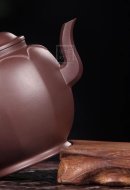 《靜荷》宜興紫砂壺高級工藝美術師手工紫茄泥茶具茶壺