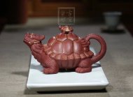 《金龜出海》宜興紫砂壺高級(jí)工藝美術(shù)師純手工底槽青創(chuàng)新壺茶壺紫砂茶具