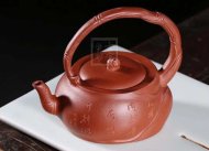 《佛肚竹提梁》宜興紫砂壺套裝家用工藝美術師沈洪斌手工降坡泥名家功夫茶壺茶具