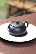 《小圓珠》宜興工藝美術師全手工黑朱泥圓珠紫砂壺茶具