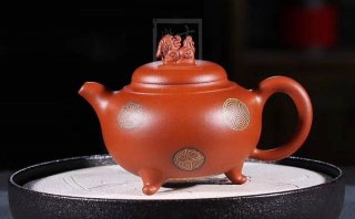 《獅韻》紫砂壺全手工茶壺老師小紅泥，絞泥（段泥、紫泥、綠泥等）壺