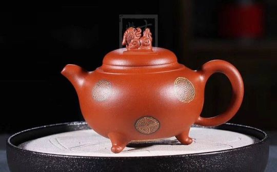 《獅韻》紫砂壺全手工茶壺老師小紅泥，絞泥（段泥、紫泥、綠泥等）壺