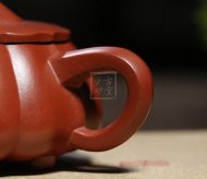《筋紋扁石瓢壺》宜興紫砂壺助理工藝美術師純手工大紅袍泡茶壺茶具石瓢套裝