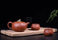 《荷塘月色茶具》宜興紫砂壺名師高級工藝美術師手工大紅袍金絲西施泡茶壺