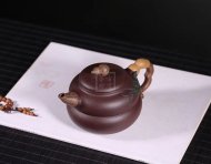 《福祿》宜興紫砂壺葫蘆紫砂泡茶壺紫泥手工工藝美術(shù)師紫砂茶具