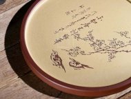 《繪鳥掛盤》宜興紫砂壺仿古純手工助理工藝美術師紫砂粉漿大容量泡茶壺茶具家用套裝