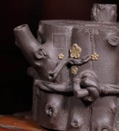 《束柴三友》宜興紫砂壺手工高級工藝美術(shù)師大師收藏級茶壺清灰泥束柴三友
