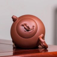 《桃情》紫砂壺宜興工藝美術師純手工清水泥泡茶壺