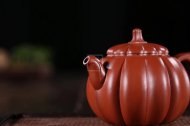《筋紋瓜趣》宜興純手工紫砂壺筋紋全手工花器大紅袍泡茶壺