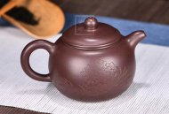 《匏尊》宜興100目細(xì)紫泥紫砂壺全純手工茗家匏尊紫砂茶壺