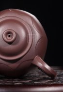 《靜荷》宜興紫砂壺高級工藝美術師手工紫茄泥茶具茶壺