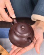 《匏尊》宜興100目細(xì)紫泥紫砂壺全純手工茗家匏尊紫砂茶壺