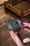 《歲寒三友》紫砂壺工藝美術師全手工純制壺綠泥