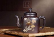 《柴燒龍騰盛世》宜興紫砂壺宮燈高級工藝美術師手工黃龍山底槽青壺家用高級工藝美術師茶壺套裝精品