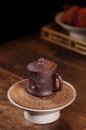 《雀竹杯》宜興紫砂壺實(shí)力派名家手工黃龍山紫泥泡茶壺茶具