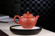 《如意祥龍》宜興純高級工藝美術師全手工紅皮龍紫砂壺宮燈茶具