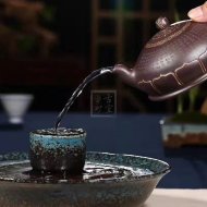 《心經禪蓮》宜興紫砂壺助理工藝美術師手工紫泥半月