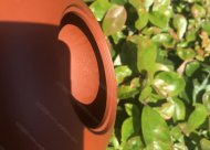 樹樁葡萄壺；朱泥380CC