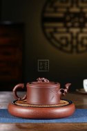 《三友》宜興紫砂壺工藝美術師手工紫泥竹段壺茶具泡茶壺