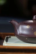 《平湖秋月（描金款）》宜興紫砂壺手工工藝美術師大師收藏級茶壺紫泥